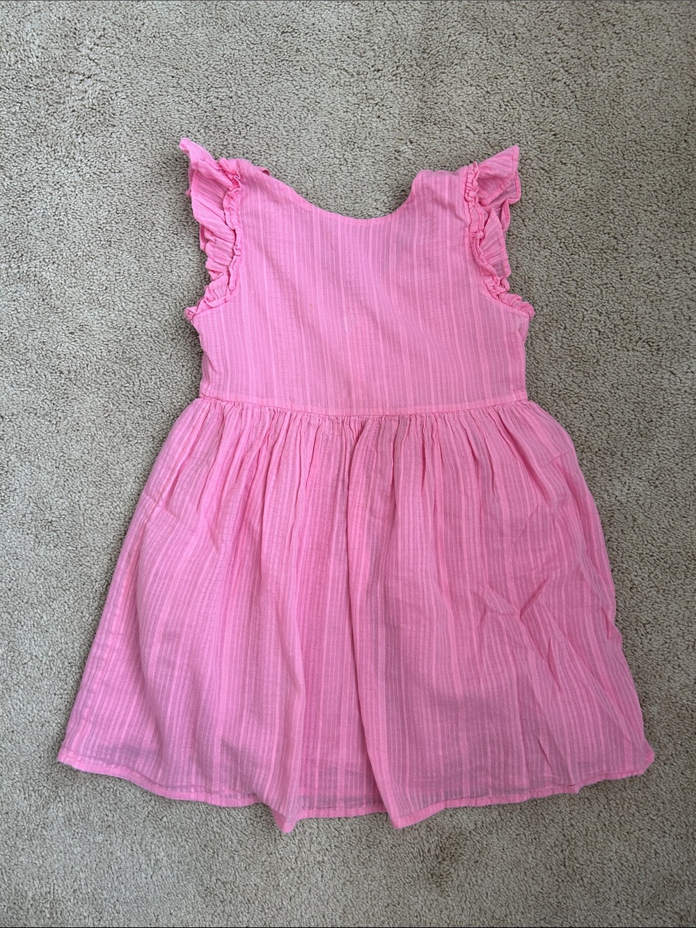 Crewcuts Girls Pink Ruffle Sleeve Summer Dress, 8